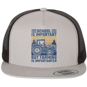 But Farming Is Importanter Farmer Tractor Funny Farm Boys Flat Bill Trucker Hat