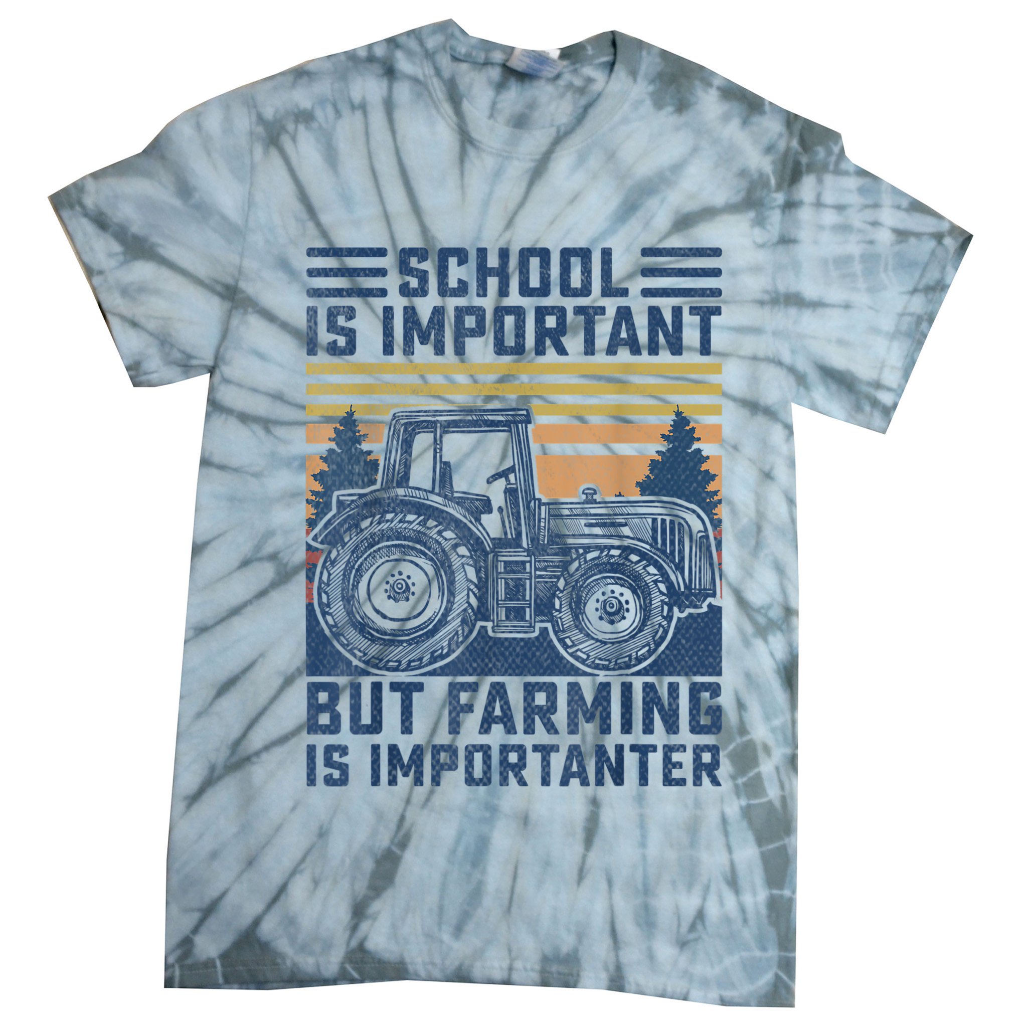 But Farming Is Importanter Farmer Tractor Funny Farm Boys Tie-Dye T-Shirt