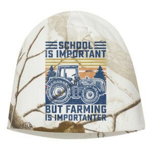 But Farming Is Importanter Farmer Tractor Funny Farm Boys Kati - Camo Knit Beanie