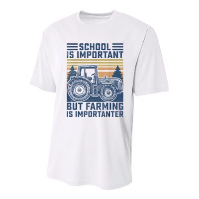 But Farming Is Importanter Farmer Tractor Funny Farm Boys Youth Performance Sprint T-Shirt