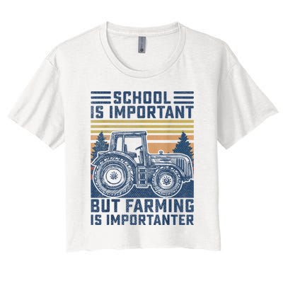 But Farming Is Importanter Farmer Tractor Funny Farm Boys Crop Top