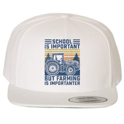 But Farming Is Importanter Farmer Tractor Funny Farm Boys Wool Snapback Cap