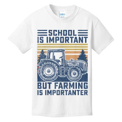 But Farming Is Importanter Farmer Tractor Funny Farm Boys Kids T-Shirt