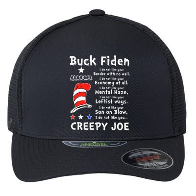 Buck Fiden I Do Not Like Your Border With No Wall Us Flag Flexfit Unipanel Trucker Cap