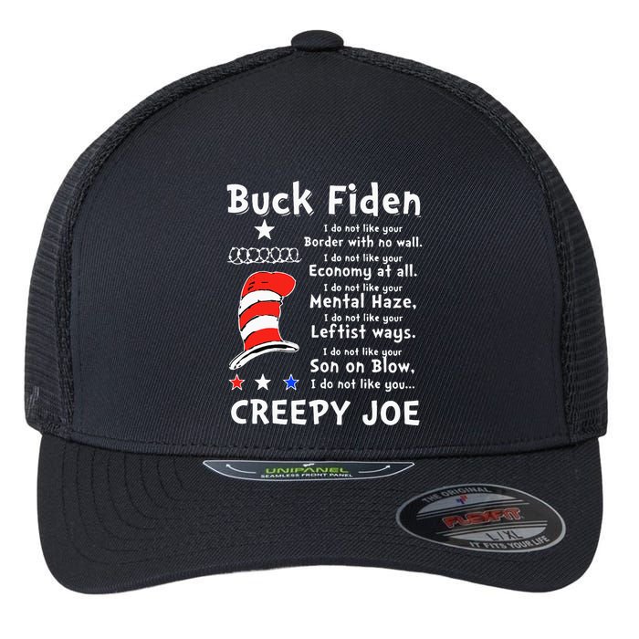 Buck Fiden I Do Not Like Your Border With No Wall Us Flag Flexfit Unipanel Trucker Cap