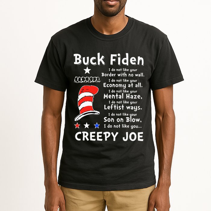 Buck Fiden I Do Not Like Your Border With No Wall Us Flag Tall T-Shirt