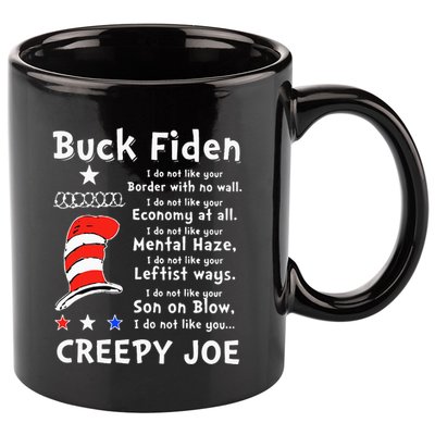Buck Fiden I Do Not Like Your Border With No Wall Us Flag 11oz C Handle Ceramic Mug