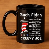 Buck Fiden I Do Not Like Your Border With No Wall Us Flag 11oz C Handle Ceramic Mug