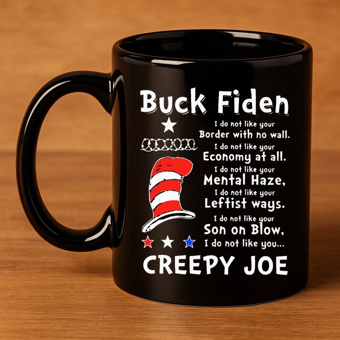 Buck Fiden I Do Not Like Your Border With No Wall Us Flag 11oz C Handle Ceramic Mug
