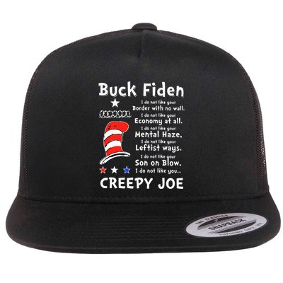 Buck Fiden I Do Not Like Your Border With No Wall Us Flag Flatbill Hat