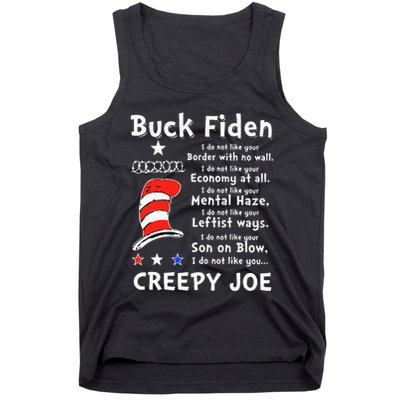 Buck Fiden I Do Not Like Your Border With No Wall Us Flag Tank Top