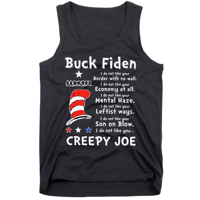 Buck Fiden I Do Not Like Your Border With No Wall Us Flag Tank Top