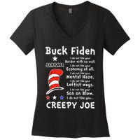 Buck Fiden I Do Not Like Your Border With No Wall Us Flag Women's V-Neck T-Shirt