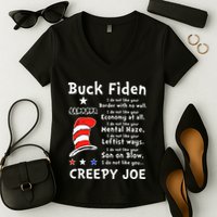 Buck Fiden I Do Not Like Your Border With No Wall Us Flag Women's V-Neck T-Shirt