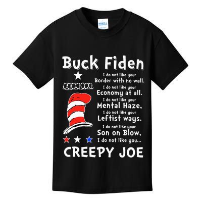 Buck Fiden I Do Not Like Your Border With No Wall Us Flag Kids T-Shirt