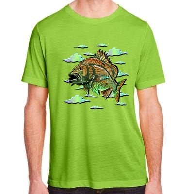 Bass Fishing Illustration River Hook Adult ChromaSoft Performance T-Shirt