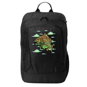 Bass Fishing Illustration River Hook City Backpack