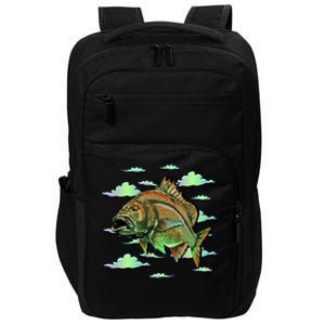 Bass Fishing Illustration River Hook Impact Tech Backpack