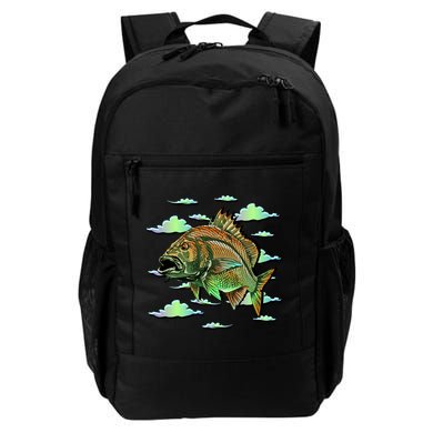 Bass Fishing Illustration River Hook Backpack