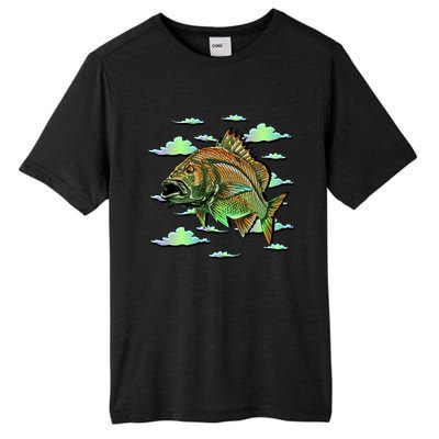 Bass Fishing Illustration River Hook Tall Fusion ChromaSoft Performance T-Shirt