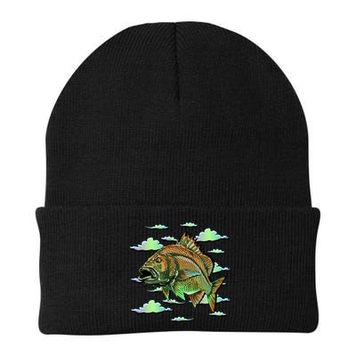 Bass Fishing Illustration River Hook Beanie