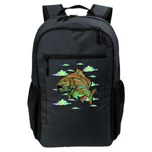 Bass Fishing Illustration River Hook Daily Commute Backpack