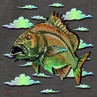 Bass Fishing Illustration River Hook Vector Backpack
