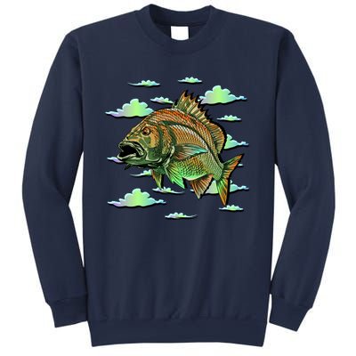 Bass Fishing Illustration River Hook Sweatshirt