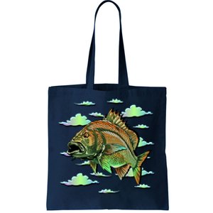 Bass Fishing Illustration River Hook Tote Bag