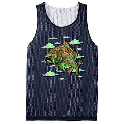 Bass Fishing Illustration River Hook Mesh Reversible Basketball Jersey Tank