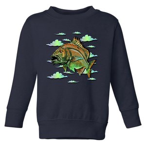 Bass Fishing Illustration River Hook Toddler Sweatshirt