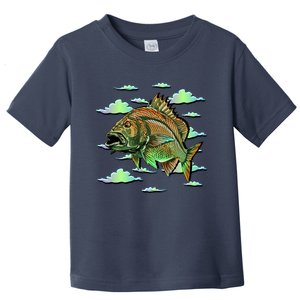 Bass Fishing Illustration River Hook Toddler T-Shirt