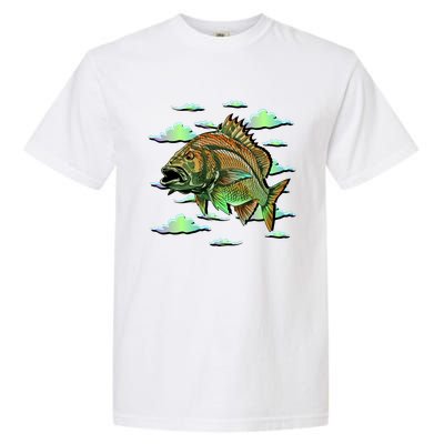 Bass Fishing Illustration River Hook Garment-Dyed Heavyweight T-Shirt