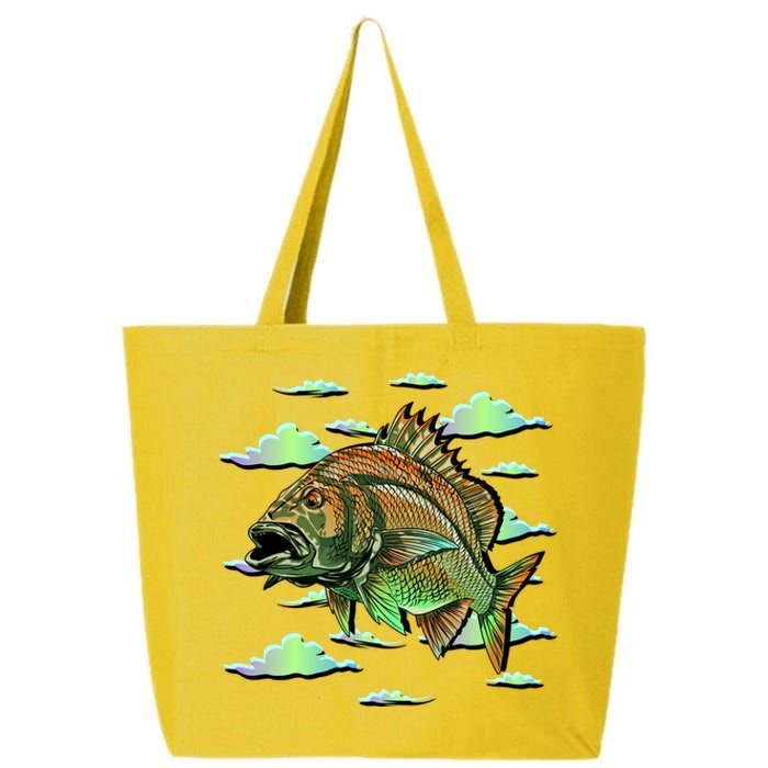 Bass Fishing Illustration River Hook 25L Jumbo Tote