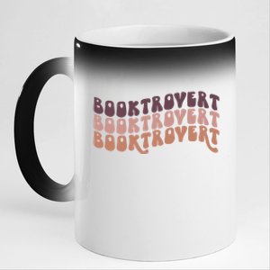 Booktrovert Funny Introvert Book Lover Bookworm Gift 11oz Black Color Changing Mug