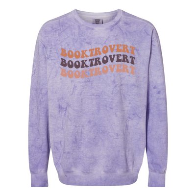 Booktrovert Funny Introvert Book Lover Bookworm Gift Colorblast Crewneck Sweatshirt