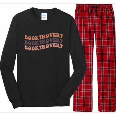 Booktrovert Funny Introvert Book Lover Bookworm Gift Long Sleeve Pajama Set