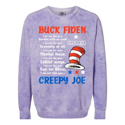 Buck Fiden I Do Not Like Your Border With No Wall Us Flag Colorblast Crewneck Sweatshirt