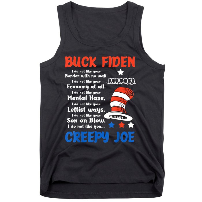 Buck Fiden I Do Not Like Your Border With No Wall Us Flag Tank Top