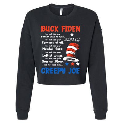 Buck Fiden I Do Not Like Your Border With No Wall Us Flag Cropped Pullover Crew