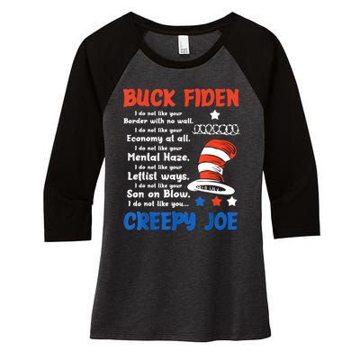 Buck Fiden I Do Not Like Your Border With No Wall Us Flag Women's Tri-Blend 3/4-Sleeve Raglan Shirt