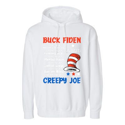 Buck Fiden I Do Not Like Your Border With No Wall Us Flag Garment-Dyed Fleece Hoodie