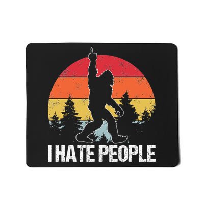 Big Foot I Hate People Middle Finger Sasquatch Retro Funny Mousepad