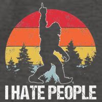 Big Foot I Hate People Middle Finger Sasquatch Retro Funny Vector Backpack