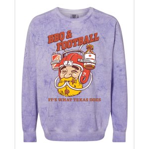 Bbq & Football ItS What Texas Does Colorblast Crewneck Sweatshirt