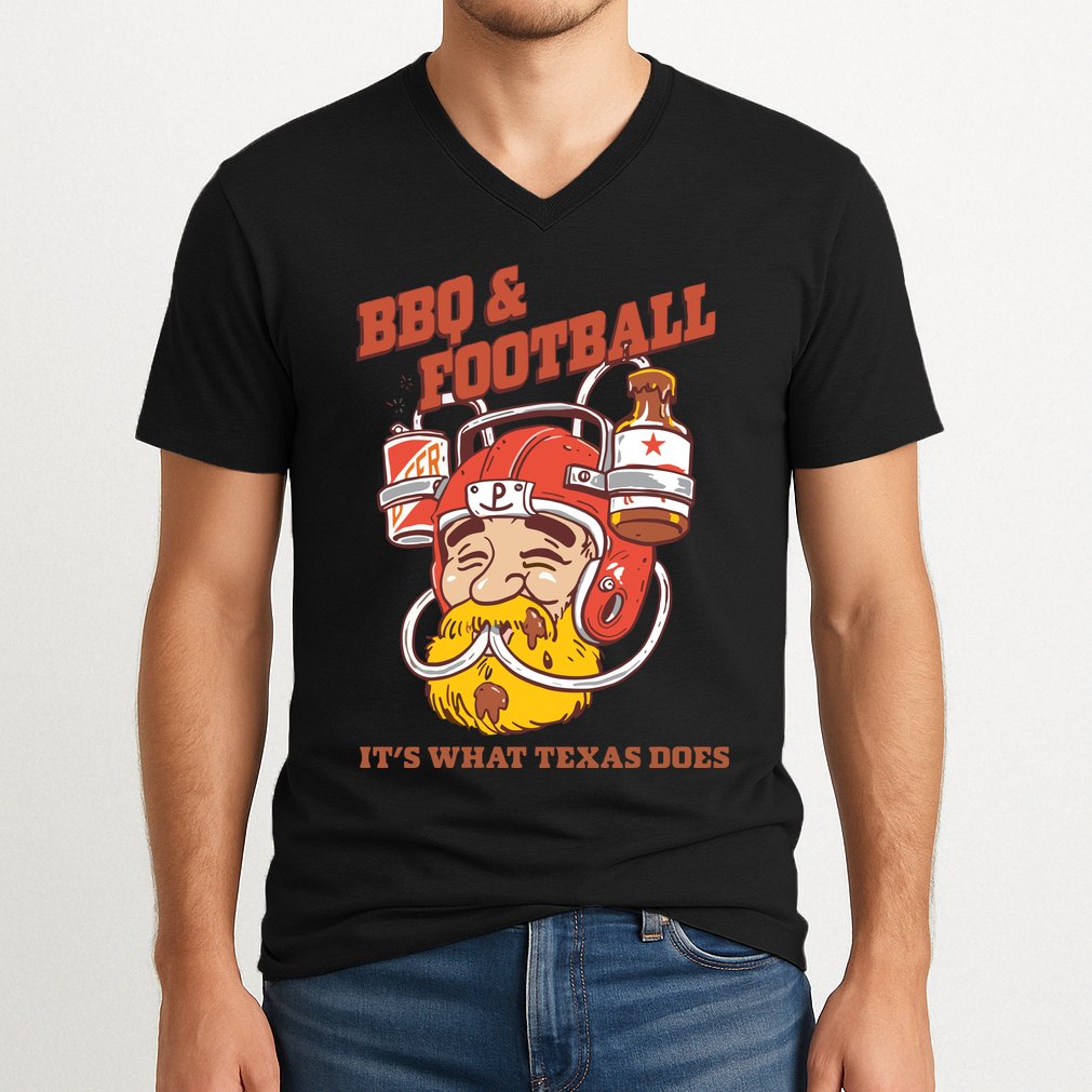 Bbq & Football ItS What Texas Does V-Neck T-Shirt