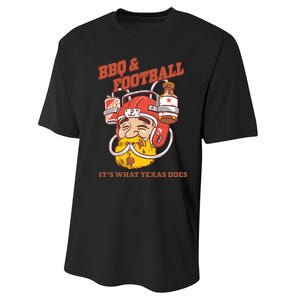 Bbq & Football ItS What Texas Does Performance Sprint T-Shirt