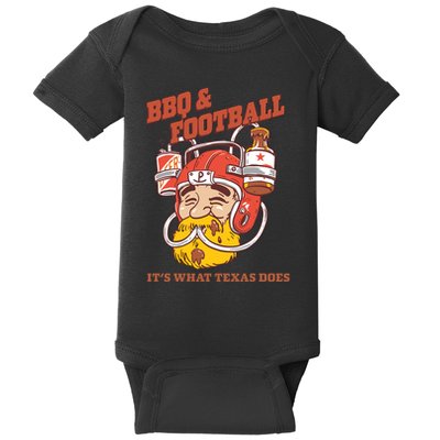 Bbq & Football ItS What Texas Does Baby Bodysuit