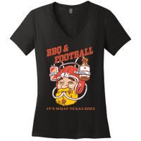 Bbq & Football ItS What Texas Does Women's V-Neck T-Shirt