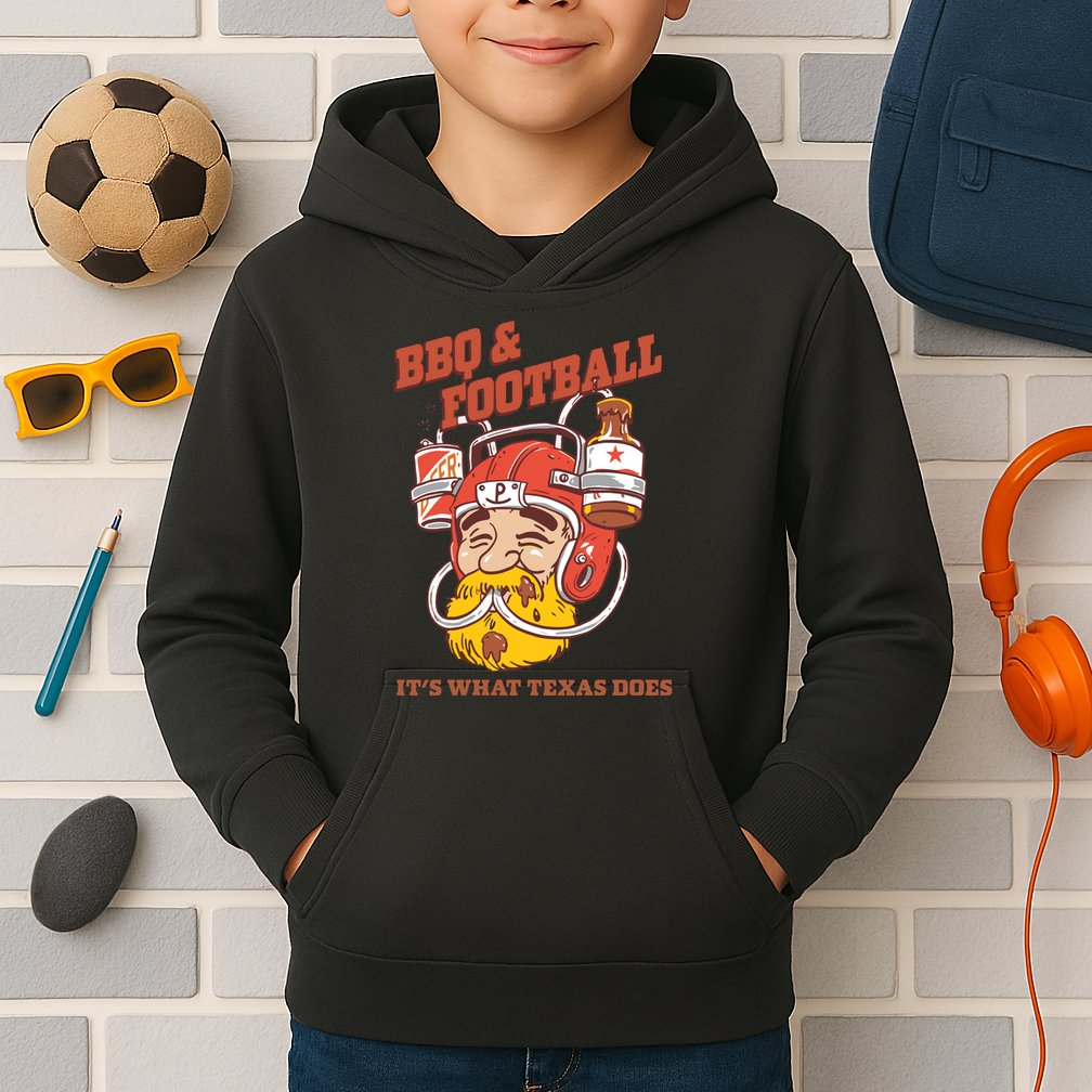 Bbq & Football ItS What Texas Does Kids Hoodie